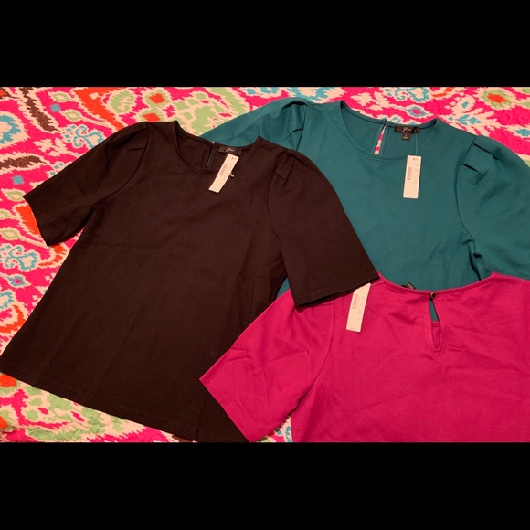 J Crew - Puff Sleeve Ponte Shirt - Picture 2 of 5